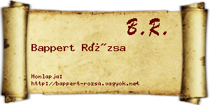 Bappert Rózsa névjegykártya